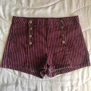 Forever 21 carnival striped high waisted shorts